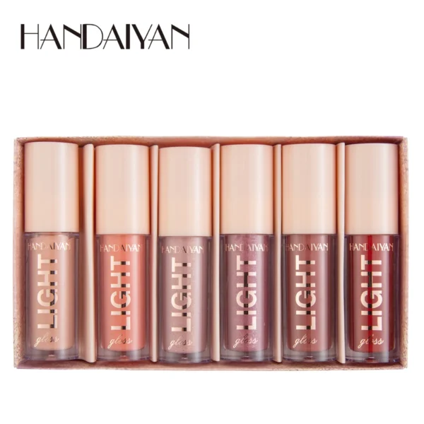 Handaiyan Vegan Matte Lip Gloss Kit – Hydrating, Long-Lasting Finish (6 Colors) - Image 5