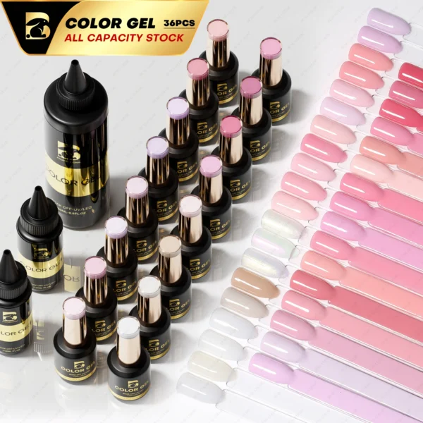 Beau Color 36-Color High-Pigment Gel Nail Polish Collection – Nude, Pink & Seasonal Shades (9ml Bottles) - Image 2