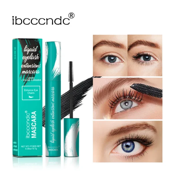 Waterproof Long Curl Mascara – Smudge-Proof & Sweat-Resistant with Natural Lash Lift (Green Tube) - Image 4