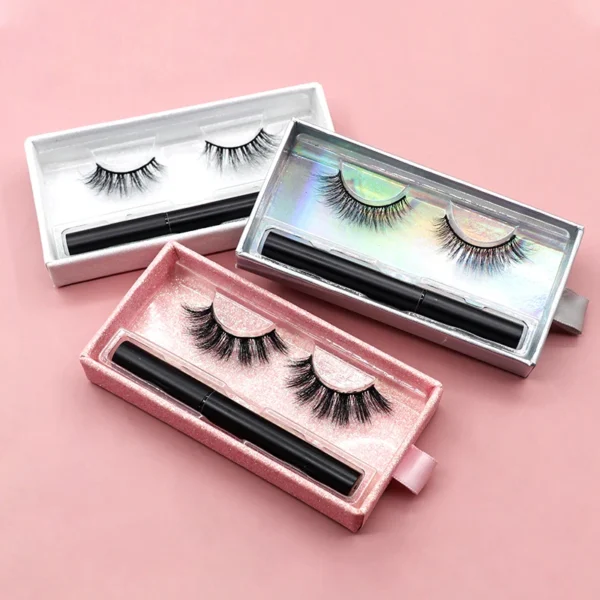 5D Faux Mink Eyelash Kit with Collagen Bionic Adhesive Eyeliner Pen – 25mm Luxury Handmade Lashes - Image 13