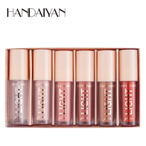 Handaiyan Vegan Matte Lip Gloss Kit – Hydrating, Long-Lasting Finish (6 Colors) - Image 6