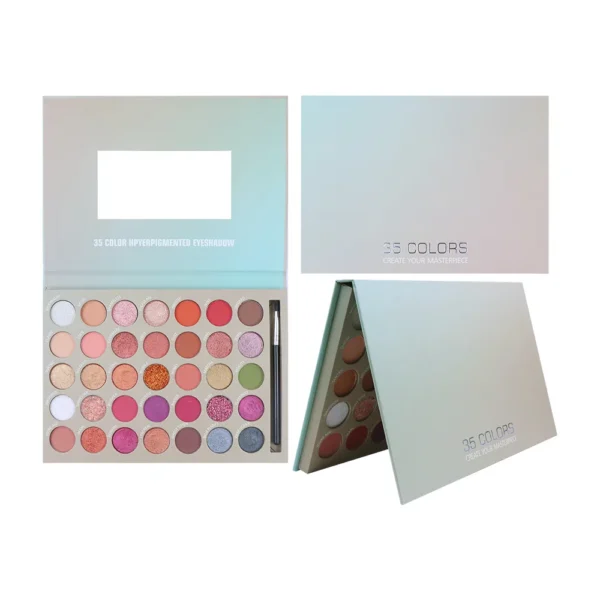Vegan 35-Color Highly Pigmented Eyeshadow Palette – Matte, Shimmer & Glitter Mix - Image 8