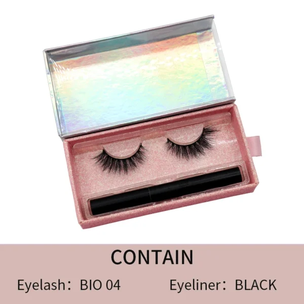 5D Faux Mink Eyelash Kit with Collagen Bionic Adhesive Eyeliner Pen – 25mm Luxury Handmade Lashes - Image 4