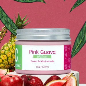 Whitening & Brightening Pink Clay Mask with Guava & Vitamin C | Even Skin Tone & Dark Spot Reduction | 150g