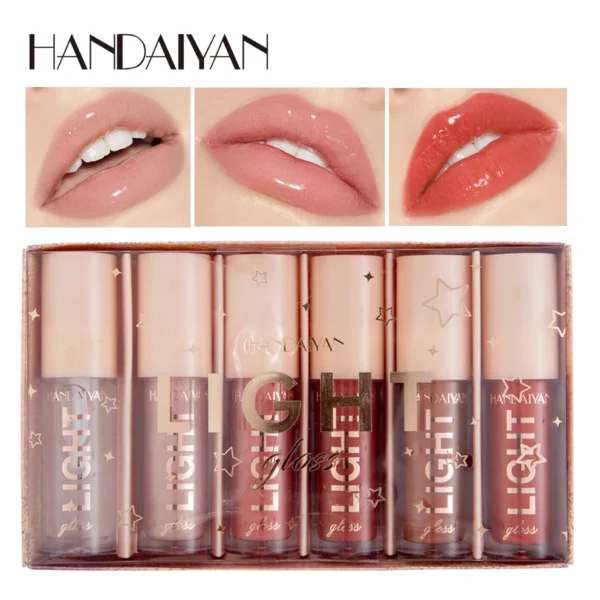 Handaiyan Vegan Matte Lip Gloss Kit – Hydrating, Long-Lasting Finish (6 Colors) - Image 3