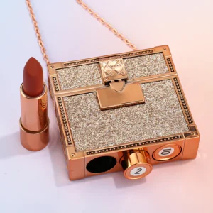 Luxury 3-Color Matte Lipstick Set with Gold Chain Bag | Long-Lasting & Waterproof Finish
