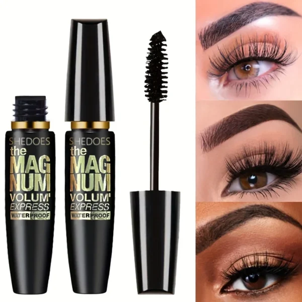 4D Black Mascara Thickening, Lengthening, Curling, Waterproof Liquid Fiber Mascara - Image 3