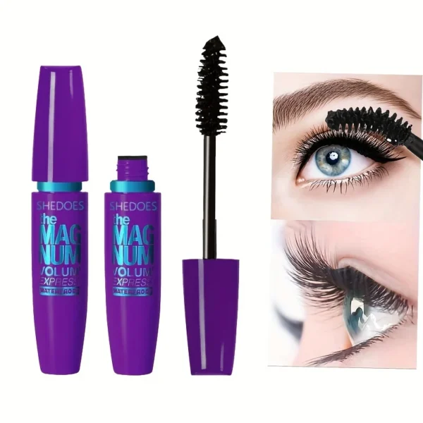 4D Black Mascara Thickening, Lengthening, Curling, Waterproof Liquid Fiber Mascara - Image 2